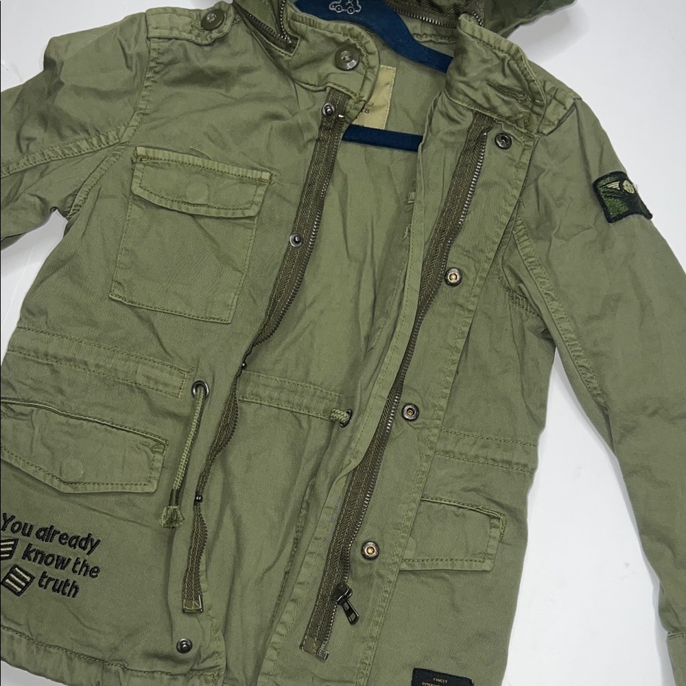 Zara Boys Aviator Olive Green Jacket size 6 - Picture 7 of 10